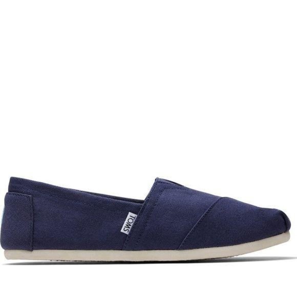 Toms Navy Canvas Men’s Classic Slip on Shoes - Picture 2 of 7